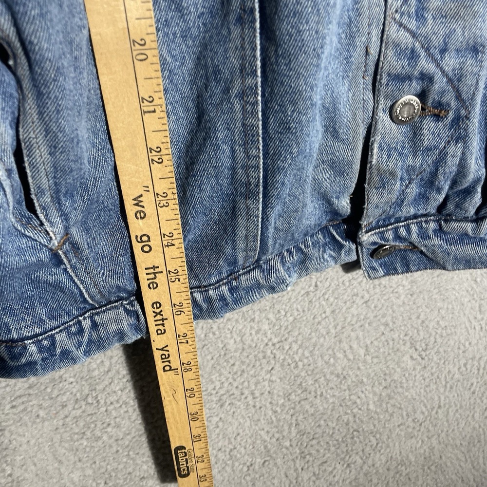 Wrangler Hero Jacket Mens XL Blue Sherpa Lined Denim Corduroy Collar Distressed - Picture 5 of 13